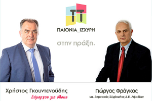 Ο Γιώργος Φράγκος συνεχίζει με ¨Παιονία Ισχυρή" και Χρήστο Γκουντενούδη