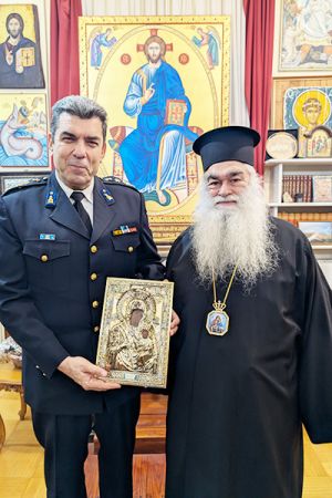 Εγκάρδιες ευχές του Μητροπολίτη Γουμένισσας στον Πύραρχο Διοικητή Πυροσβεστικής ν. Κιλκίς Χρήστο Γκαντίδη για μια αναβαθμισμένη διάρκεια ευθύνης