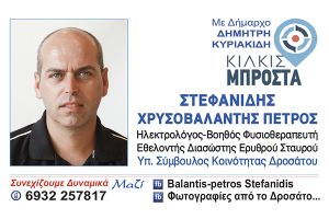 O ΣΤΕΦΑΝΙΔΗΣ ΧΡΥΣΟΒΑΛΑΝΤΗΣ ΠΕΤΡΟΣ υπ. σύμβουλος Κοινότητας Δροσάτου με τον ΔΗΜΗΤΡΗ ΚΥΡΙΑΚΙΔΗ