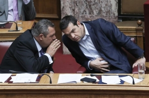 Χέρι - χέρι Τσίπρας, Καμμένος, Κουρουμπλής