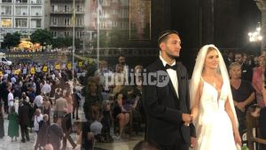Παρουσία υπουργών και βουλευτών ο «γαλάζιος» γάμος του Γιώργου Καράογλου με την Τζώρτζια Ζώη